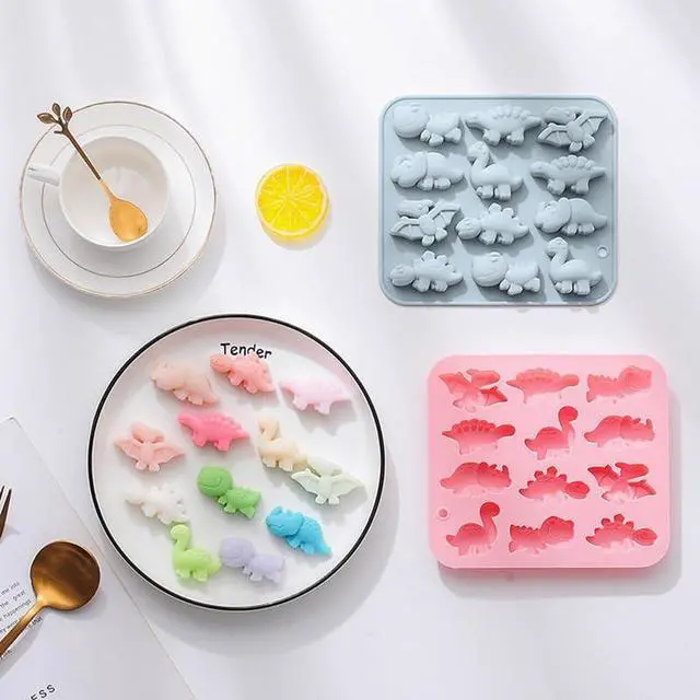 Alt view image 2 of 5 - Silicone Cake Pop Mold Non Stick Fancy Mold Cake Pan 12 Cavity dinosaur shape Candy Cupcake Cornbread Chocolate Brownie Gummy Resin Crafts Cake