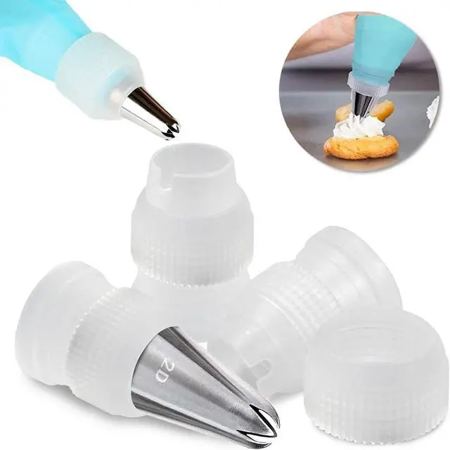 Alt view image 4 of 5 - Clear Piping Bag Couplers, 12Pcs | Small Pipe Tip Coupler, Plastic Standard Couplers for Icing Nozzles, 32 x 23mm/1.26 x 0.9 Inch