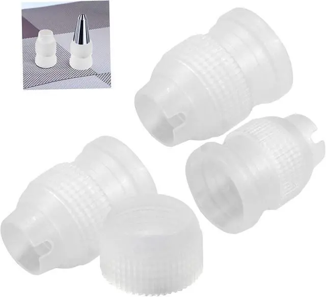 Alt view image 3 of 5 - Clear Piping Bag Couplers, 12Pcs | Small Pipe Tip Coupler, Plastic Standard Couplers for Icing Nozzles, 32 x 23mm/1.26 x 0.9 Inch