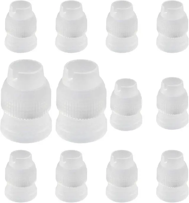 Alt view image 5 of 5 - Clear Piping Bag Couplers, 12Pcs | Small Pipe Tip Coupler, Plastic Standard Couplers for Icing Nozzles, 32 x 23mm/1.26 x 0.9 Inch