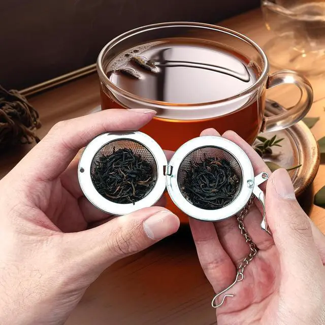 Alt view image 5 of 7 - 2Pcs Tea Infuser,2.1 Tea Ball with Panda Pendant,Tea Steeper,Tea Strainer | Stainless Steel,Tea Diffuser for Filtering Tea,Tea Infusers for Loose Tea, for Flavoring Herbal Spices and Seasonings
