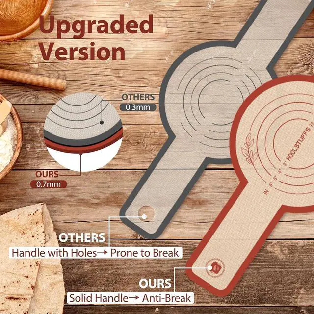 Alt view image 4 of 7 - Koolstuffs Silicone Bread Sling for Dutch Oven, 2 Pack Oval & Round | Nonstick, Reusable and Easy to Clean, Sourdough Tools & Baking Supplies, Oval and Round, Red