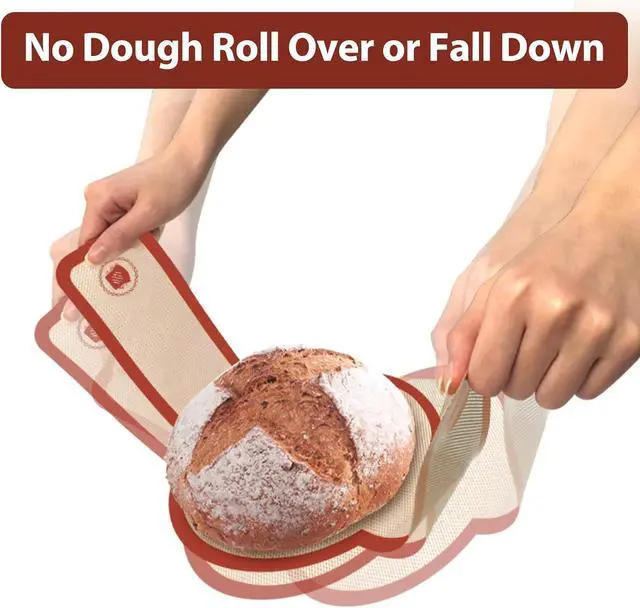Alt view image 3 of 7 - Koolstuffs Silicone Bread Sling for Dutch Oven, 2 Pack Oval & Round | Nonstick, Reusable and Easy to Clean, Sourdough Tools & Baking Supplies, Oval and Round, Red
