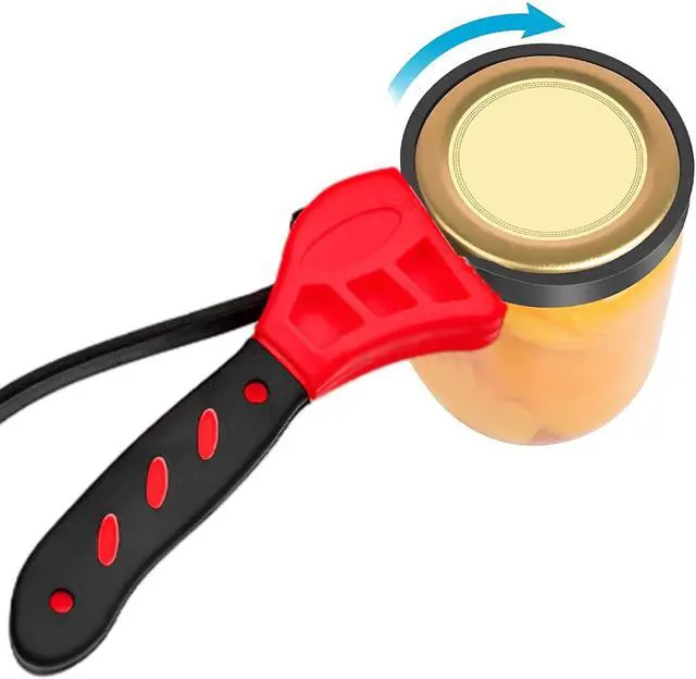 Alt view image 2 of 7 - Jar Opener, Adjustable Bottle and Jar Opener for Weak Hands, Multifunctional Belt Wrench Can Open Tool, No-n Slip Rubber Strap Wrench for Plumbing,Sink,Faucet(COLOR:red)