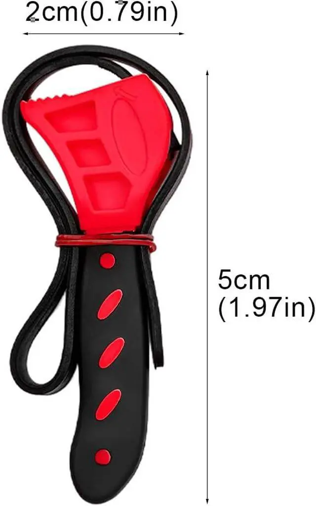 Alt view image 3 of 7 - Jar Opener, Adjustable Bottle and Jar Opener for Weak Hands, Multifunctional Belt Wrench Can Open Tool, No-n Slip Rubber Strap Wrench for Plumbing,Sink,Faucet(COLOR:red)