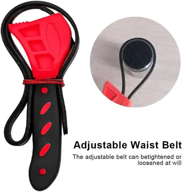 Alt view image 4 of 7 - Jar Opener, Adjustable Bottle and Jar Opener for Weak Hands, Multifunctional Belt Wrench Can Open Tool, No-n Slip Rubber Strap Wrench for Plumbing,Sink,Faucet(COLOR:red)