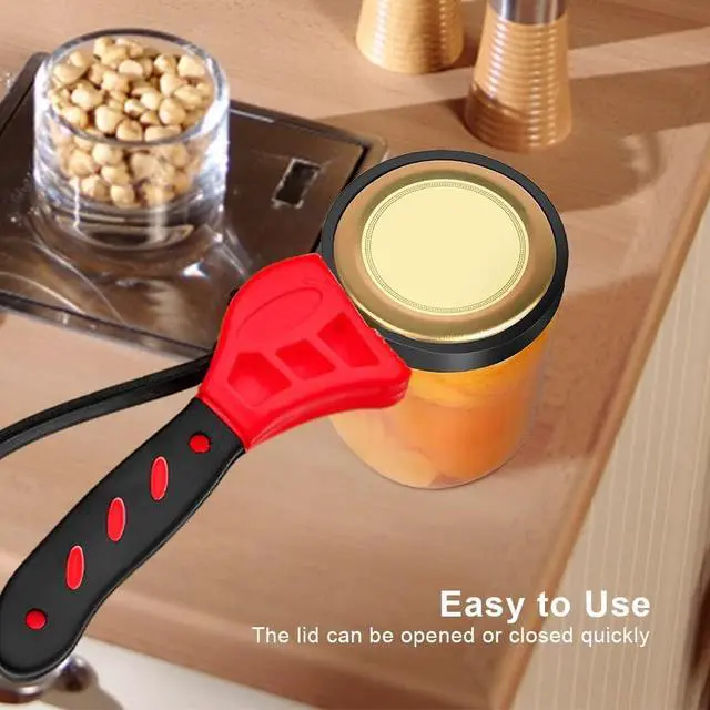 Alt view image 7 of 7 - Jar Opener, Adjustable Bottle and Jar Opener for Weak Hands, Multifunctional Belt Wrench Can Open Tool, No-n Slip Rubber Strap Wrench for Plumbing,Sink,Faucet(COLOR:red)