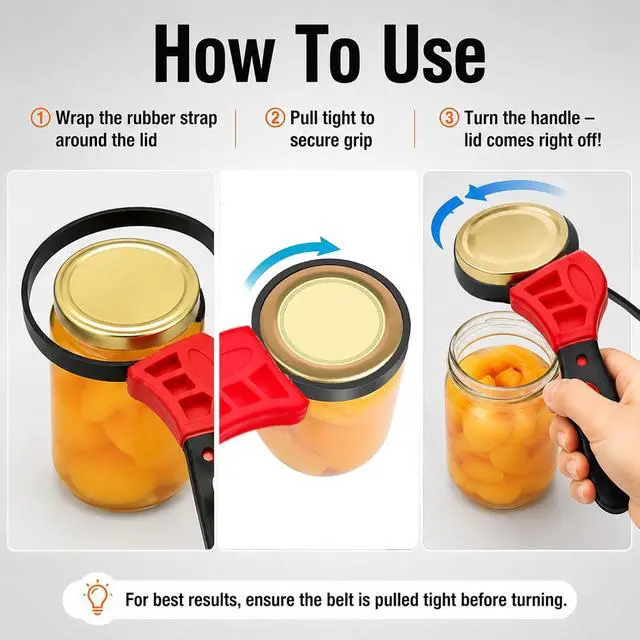 Alt view image 5 of 7 - Jar Opener, Adjustable Bottle and Jar Opener for Weak Hands, Multifunctional Belt Wrench Can Open Tool, No-n Slip Rubber Strap Wrench for Plumbing,Sink,Faucet(COLOR:red)