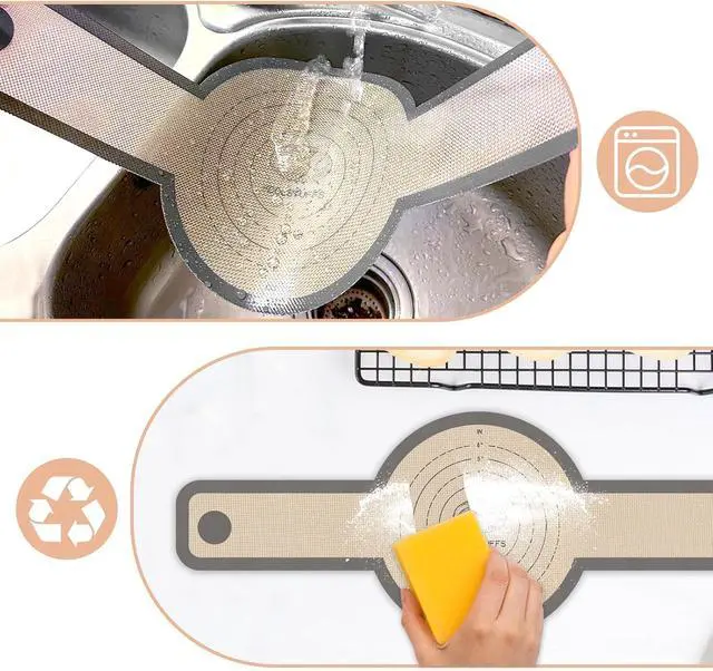 Alt view image 5 of 7 - Koolstuffs Sourdough Silicone Bread Sling for Dutch Oven, 2 Pack | Long Handles for Dough Transfer, Nonstick Bread Release, Dishwasher Cleanup, Flexible Reusable Design, Round, Gray