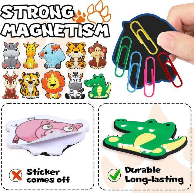 Alt view image 2 of 7 - DMIGHT Fridge Magnets for Toddlers 1-3, Animal Refrigerator Magnet for Kids, Baby Educational Gift, Full Back Magnetic Kids Magnets