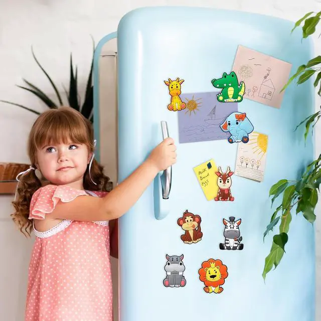 Alt view image 6 of 7 - DMIGHT Fridge Magnets for Toddlers 1-3, Animal Refrigerator Magnet for Kids, Baby Educational Gift, Full Back Magnetic Kids Magnets