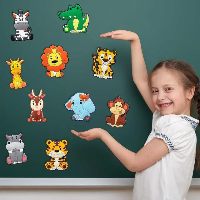Alt view image 7 of 7 - DMIGHT Fridge Magnets for Toddlers 1-3, Animal Refrigerator Magnet for Kids, Baby Educational Gift, Full Back Magnetic Kids Magnets