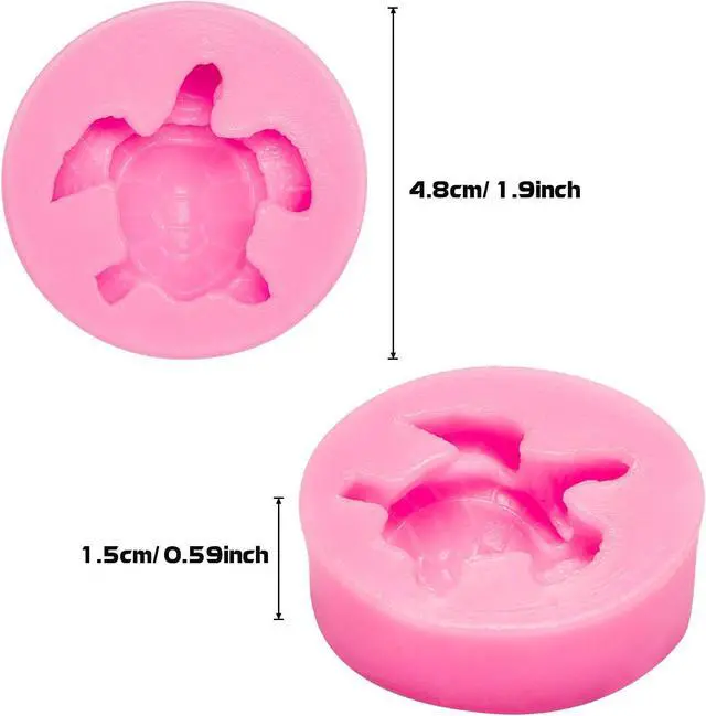 Alt view image 2 of 7 - Boao 2 Pieces Sea Turtle Silicone Mold Turtle Candy Fondant Mold Tortoise Chocolate Making for DIY Baking Cake Desserts Decoration Tools