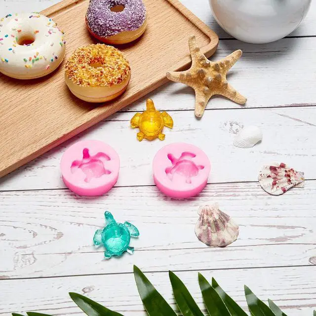 Alt view image 4 of 7 - Boao 2 Pieces Sea Turtle Silicone Mold Turtle Candy Fondant Mold Tortoise Chocolate Making for DIY Baking Cake Desserts Decoration Tools
