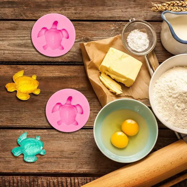 Alt view image 5 of 7 - Boao 2 Pieces Sea Turtle Silicone Mold Turtle Candy Fondant Mold Tortoise Chocolate Making for DIY Baking Cake Desserts Decoration Tools