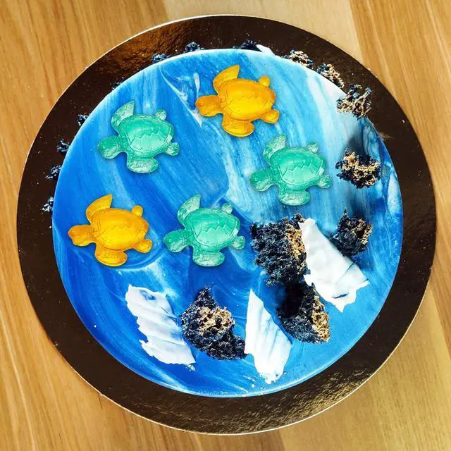 Alt view image 6 of 7 - Boao 2 Pieces Sea Turtle Silicone Mold Turtle Candy Fondant Mold Tortoise Chocolate Making for DIY Baking Cake Desserts Decoration Tools