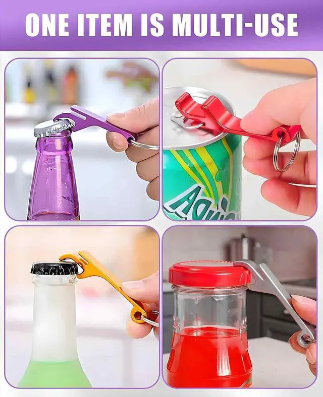 Alt view image 4 of 7 - 18PCS 9 Colored Keychain Bottle Opener for Men, Small Key Chain Beer Opener
