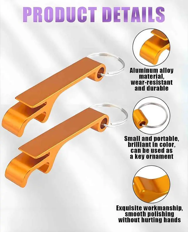 Alt view image 3 of 7 - 18PCS 9 Colored Keychain Bottle Opener for Men, Small Key Chain Beer Opener