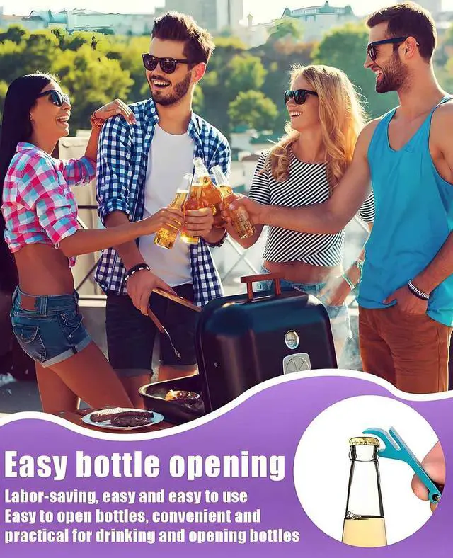 Alt view image 6 of 7 - 18PCS 9 Colored Keychain Bottle Opener for Men, Small Key Chain Beer Opener