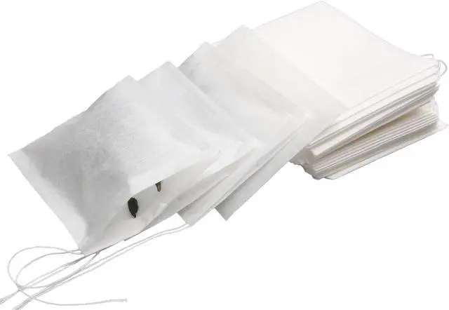 Alt view image 6 of 7 - Eketirry 100pcs Tea Filter Bags for Loose Tea, Empty Tea Bags, Natural Wood Pulp Paper Material, Disposable Unbleached Tea Filter Bags with Drawstring for Loose Tea (White, 2.76 x3.64 inch)