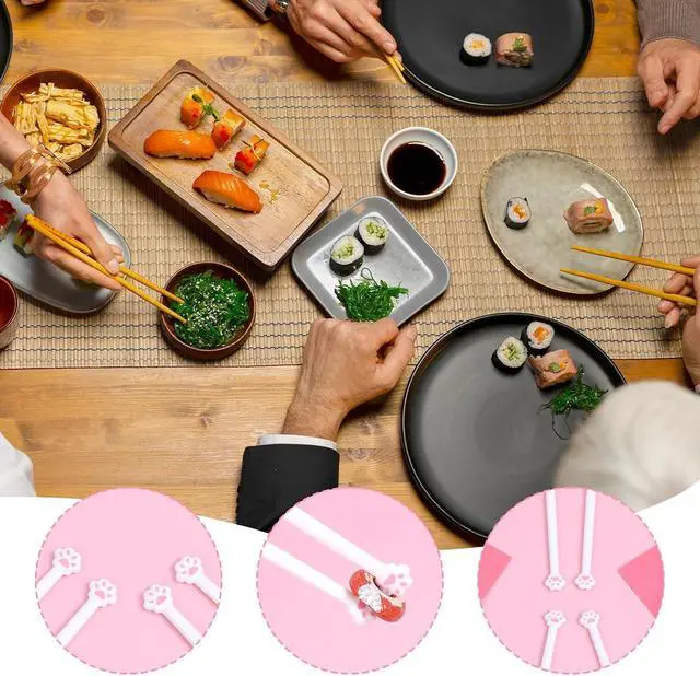 Alt view image 4 of 7 - Ymapinc 2 Pairs Cute Cat Paw Chopsticks - Reusable Kitty Themed Cute Chopsticks with Fun Design, Cat Themed Birthday Gifts for Girlfriends & Daughter