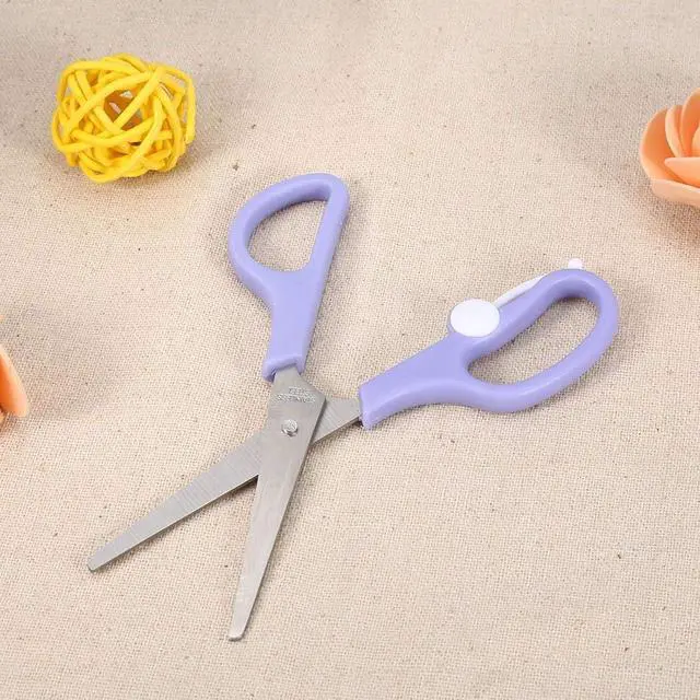 Alt view image 5 of 7 - Baby Food Scissors, Baby Food Scissors,Portable Stainless Steel Scissor Children Safety Food Cutter with Cover for Baby Infant Complementary Food(Purple)