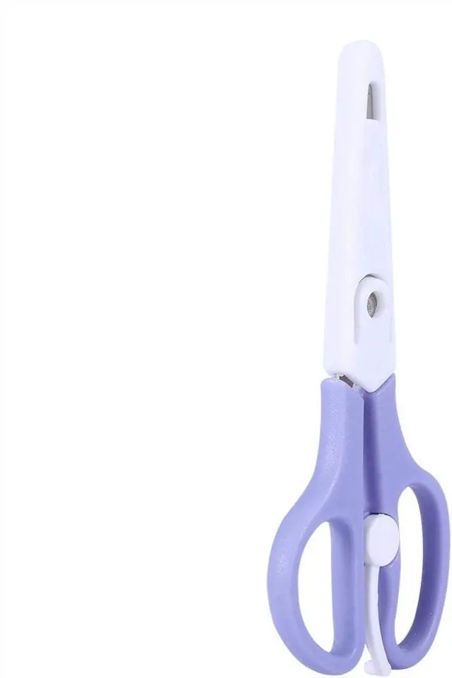 Alt view image 6 of 7 - Baby Food Scissors, Baby Food Scissors,Portable Stainless Steel Scissor Children Safety Food Cutter with Cover for Baby Infant Complementary Food(Purple)