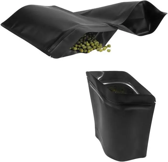 Alt view image 2 of 6 - Matte Black Resealable Zip Mylar Bag Food Storage Aluminum Foil Bags Smell Proof Pouches 50pcs (4.33x6.69 in)