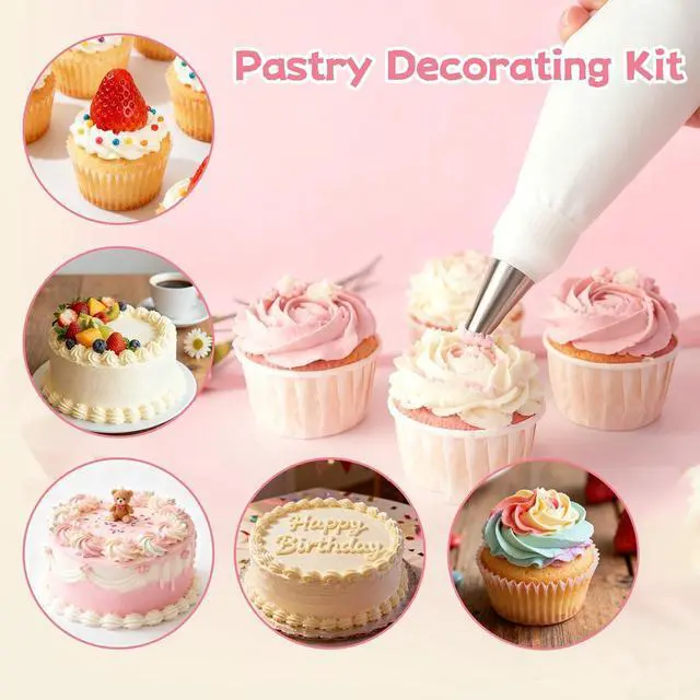 Alt view image 2 of 7 - Reusable Piping Bags and Tip Set,16inch Pastry Bags,for Cake Decorating Kit and Home Baking,Frosting Piping Kit,15PCS,Cake Piping Kit, Easy to Clean