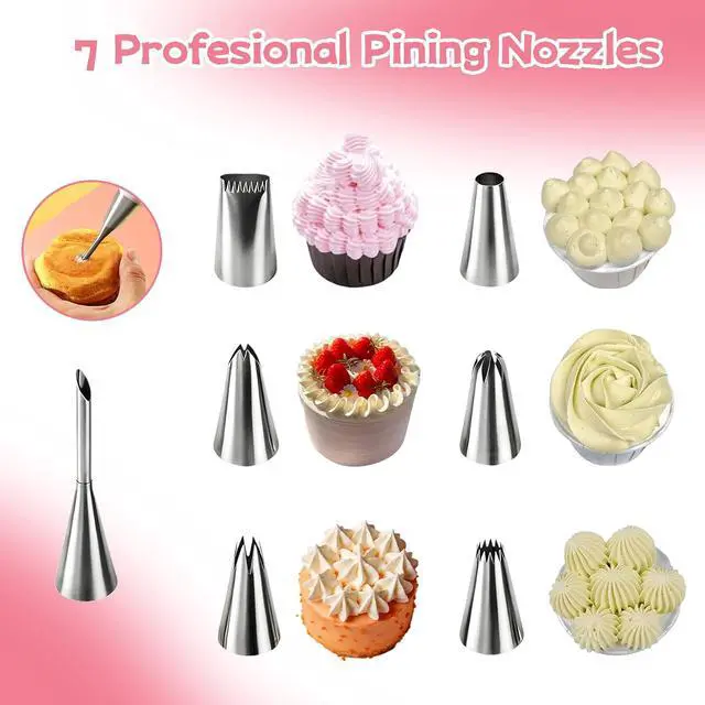 Alt view image 4 of 7 - Reusable Piping Bags and Tip Set,16inch Pastry Bags,for Cake Decorating Kit and Home Baking,Frosting Piping Kit,15PCS,Cake Piping Kit, Easy to Clean