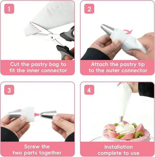 Alt view image 6 of 7 - Reusable Piping Bags and Tip Set,16inch Pastry Bags,for Cake Decorating Kit and Home Baking,Frosting Piping Kit,15PCS,Cake Piping Kit, Easy to Clean