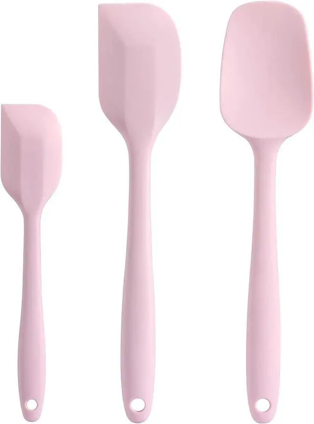 Main image of Silicone Spatula Set - Rubber Spatula - 600°F Heat Resistant Baking Spoon & Spatulas (Pink)