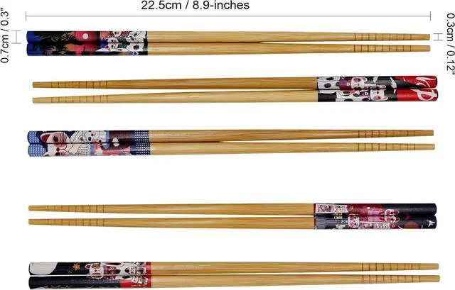 Alt view image 3 of 7 - EXZACT Bamboo Chopsticks Gift Set 5 Pairs Handmade Box Lucky Cat | Natural Bamboo Tableware Gift Box for Sushi Ramen Rice Dumplings and Family Dining Home Japanese Style Fortune Cat