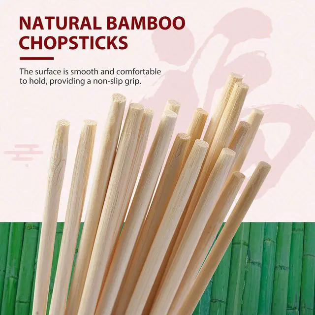 Alt view image 3 of 7 - Soeos 100 Disposable Chopsticks Bulk, Natural Wooden Chopsticks & Bamboo Chopstick for Sushi, Takeout, Party, Splinter-Free, Individually Wrapped Single-Use Chopstick (Approx.100 Pairs)