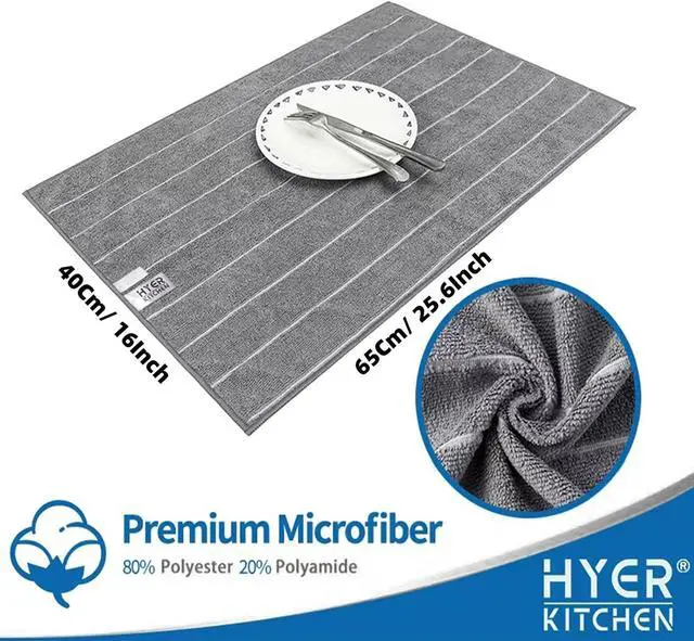 Alt view image 2 of 7 - HYER KITCHEN Dish Towels - Soft, Super Absorbent and Lint Free Kitchen Towels - Dish Towels for Drying Dishes - Decoration for Kitchen and Home - 4Pack, 26 x 16 Inch
