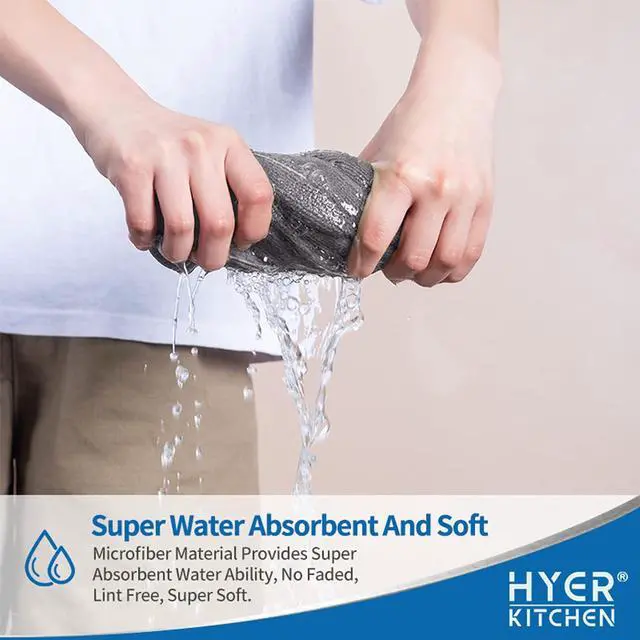 Alt view image 5 of 7 - HYER KITCHEN Dish Towels - Soft, Super Absorbent and Lint Free Kitchen Towels - Dish Towels for Drying Dishes - Decoration for Kitchen and Home - 4Pack, 26 x 16 Inch