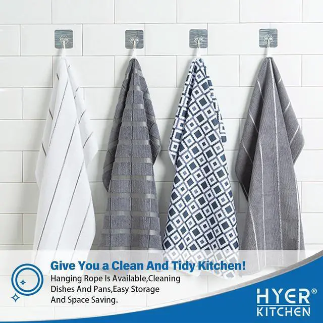 Alt view image 6 of 7 - HYER KITCHEN Dish Towels - Soft, Super Absorbent and Lint Free Kitchen Towels - Dish Towels for Drying Dishes - Decoration for Kitchen and Home - 4Pack, 26 x 16 Inch