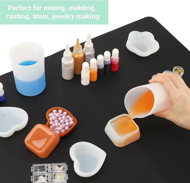 Alt view image 6 of 7 - Gartful 250ml Silicone Measuring Cups, 4 PCS Large Nonstick Reusable Silicone Mixing Cups Durable Easy Clean for Epoxy Resin, Casting Molds, Stain Jewelry Making, Waxing, DIY, Art, Craft