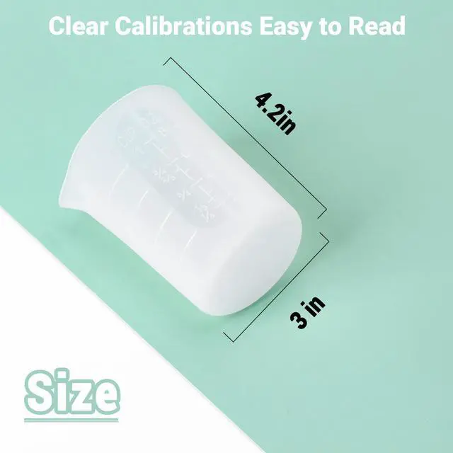 Alt view image 3 of 7 - Gartful 250ml Silicone Measuring Cups, 4 PCS Large Nonstick Reusable Silicone Mixing Cups Durable Easy Clean for Epoxy Resin, Casting Molds, Stain Jewelry Making, Waxing, DIY, Art, Craft