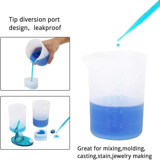 Alt view image 4 of 7 - Gartful 250ml Silicone Measuring Cups, 4 PCS Large Nonstick Reusable Silicone Mixing Cups Durable Easy Clean for Epoxy Resin, Casting Molds, Stain Jewelry Making, Waxing, DIY, Art, Craft