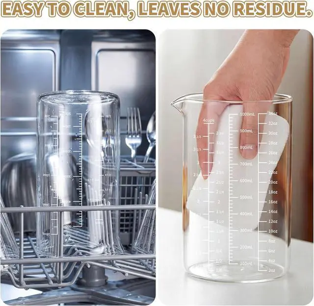 Alt view image 6 of 7 - DOPUDO 250ml Glass Measuring Cup with Markings Borosilicate | Borosilicate Glass, Laser-Etched ml/oz Markings, Drip-Free Spout, Ergonomic Handle, Dishwasher Safe for Baking & Coffee