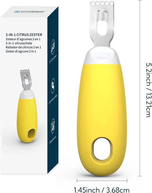 Alt view image 6 of 6 - KITCHENDAO Citrus Lemon Peeler Zester Tool to Save Effort, Ultra Sharp Lemon Rind Twist Peeler Tool Bar Bartender Lime Stripper for Cocktails Kitchen, Yellow