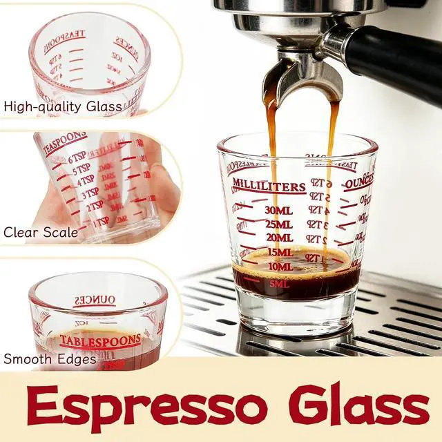 Alt view image 3 of 7 - 4 Pack Shot Glass Measuring Cup,Espresso Shot Glasses Liquid Heavy,Thick Base Liquid Measuring Cup for Mixing Cocktails Preparing Dessert (1 OZ, 2 TBS, 6 TSP, 30 ML)