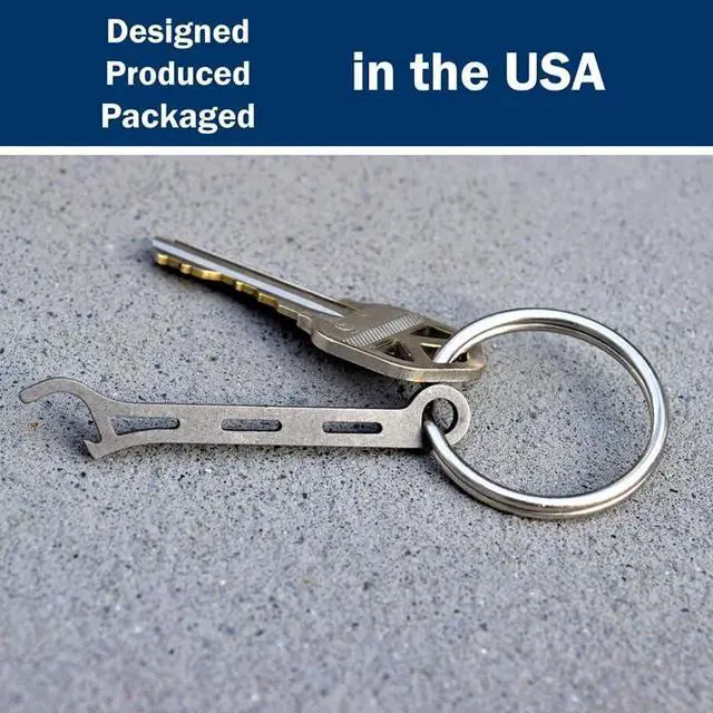Alt view image 3 of 7 - Gear Infusion Brew Soldier Bottle Opener - Thin Titanium Bottle Opener with Key Ring - Made in the USA (Stone Tumbled)