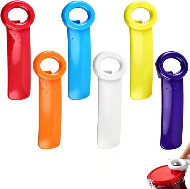 Main image of 6 Pack Jar Key Opener for Weak Hands Seniors, Jar Lid Opener Vacuum Seal Popper Tool, Plastic Manual Jar Opener for Arthritis and Carpal Tunnel Relief, Kitchen Bottle Opener
