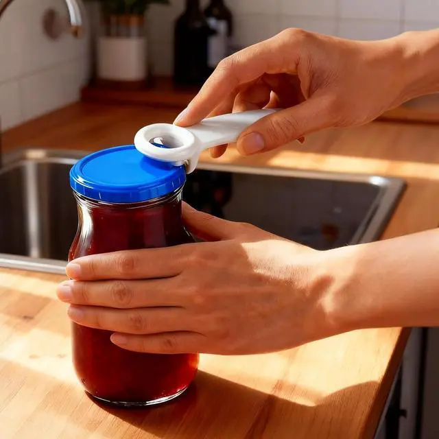 Alt view image 6 of 7 - 6 Pack Jar Key Opener for Weak Hands Seniors, Jar Lid Opener Vacuum Seal Popper Tool, Plastic Manual Jar Opener for Arthritis and Carpal Tunnel Relief, Kitchen Bottle Opener