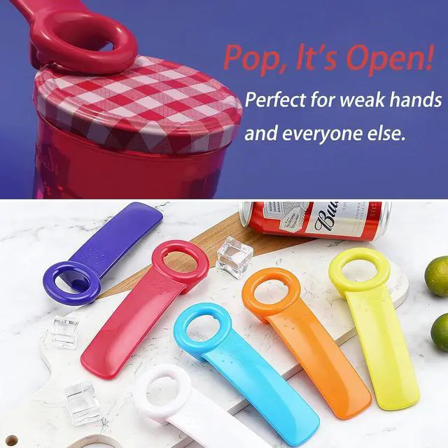 Alt view image 7 of 7 - 6 Pack Jar Key Opener for Weak Hands Seniors, Jar Lid Opener Vacuum Seal Popper Tool, Plastic Manual Jar Opener for Arthritis and Carpal Tunnel Relief, Kitchen Bottle Opener