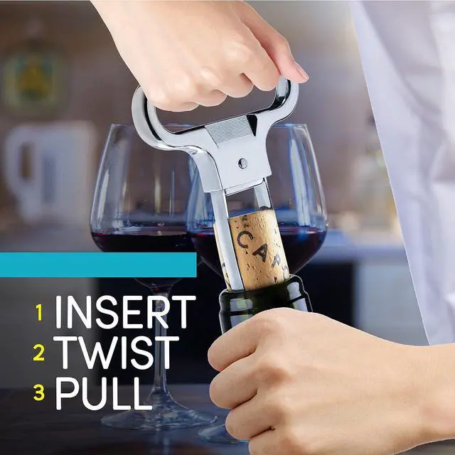 Alt view image 5 of 7 - Belwares Ah So Wine Opener Cork Puller, Wine Bottle Opener for Old Corks | Stainless Steel Wine Tool and Cork Opener for Wine Bottles, 2 Bonus Silicone Stoppers, No Twisting or Drilling