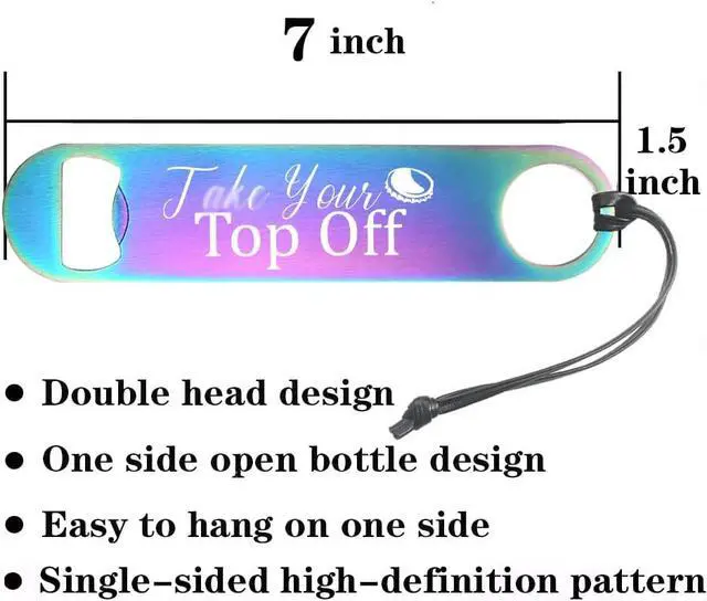 Alt view image 2 of 5 - Funny Rainbow Colors Stainless Steel Flat Bottle Opener, Simple and Effective Bottle Openers flat bottle opener bartender Joke Gifts For Friend Boyfriend Men Drinking Lovers Girls