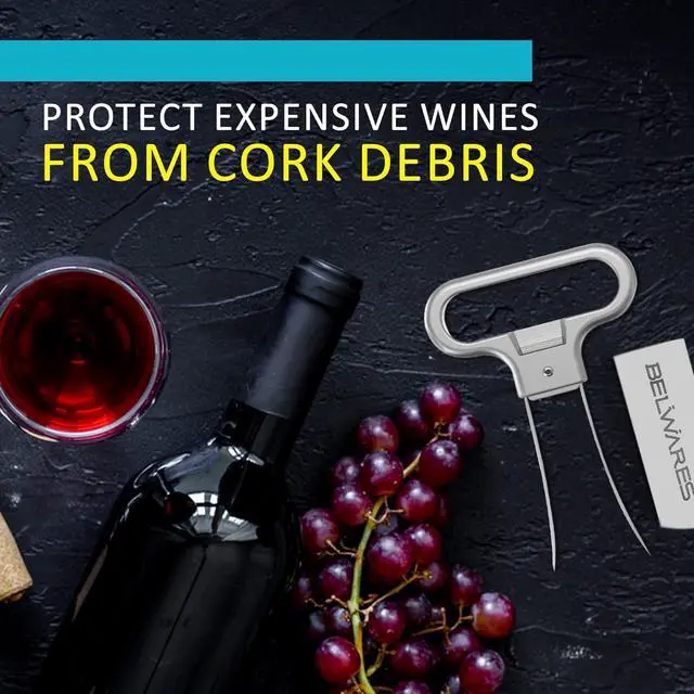 Alt view image 3 of 7 - Belwares Ah So Wine Opener Cork Puller, Wine Bottle Opener for Old Corks | Stainless Steel Wine Tool and Cork Opener for Wine Bottles, 2 Bonus Silicone Stoppers, No Twisting or Drilling